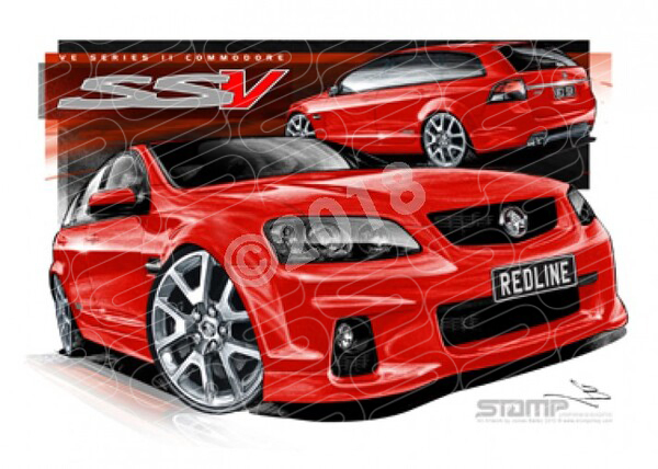 HOLDEN VE II SSV REDLINE COMMODORE WAGON RED HOT A1 STRETCHED CANVAS (HC482)