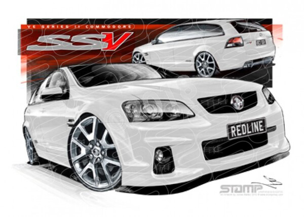 HOLDEN VE II SSV REDLINE COMMODORE WAGON HERON WHITE A1 STRETCHED CANVAS (HC487)