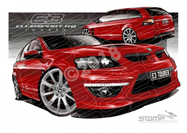 HSV Wagon E3 TOURER WAGON RED HOT A1 STRETCHED CANVAS (V348)