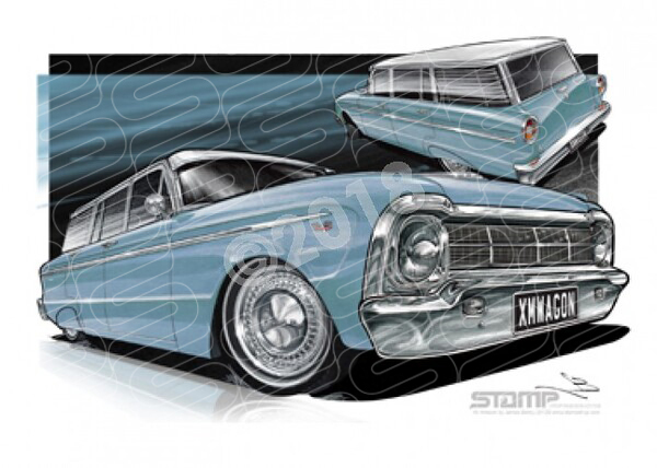 Classics XM XM WAGON SKYLIGHT BLUE A1 STRETCHED CANVAS (FT270)