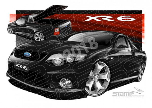 FORD FG XR6 FALCON UTE SILHOUETTE A1 STRETCHED CANVAS (FT326)
