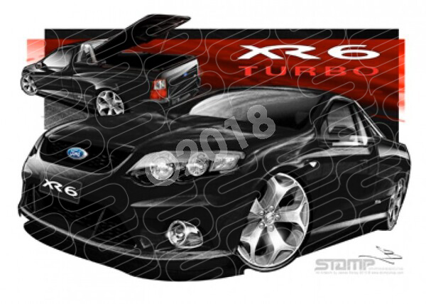 FORD FG XR6 FALCON UTE TURBO SILHOUETTE A1 STRETCHED CANVAS (FT326T)