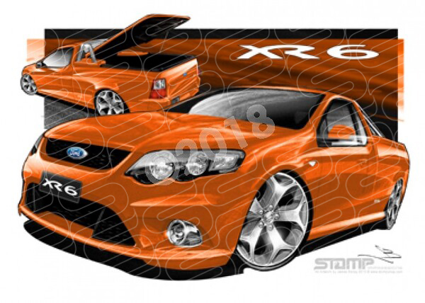 FORD FG XR6 FALCON UTE SUNBURST A1 STRETCHED CANVAS (FT327)