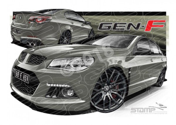 HSV F SERIES SV CLUBSPORT R8 PRUSSIAN STEEL A1 STRETCHED CANVAS (V355)