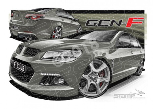 HSV F SERIES CLUBSPORT PRUSSIAN STEEL A1 STRETCHED CANVAS (V365)
