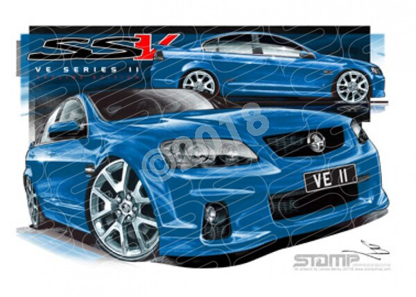 HOLDEN VE II SSV REDLINE COMMODORE PERFECT BLUE A1 STRETCHED CANVAS (HC439)