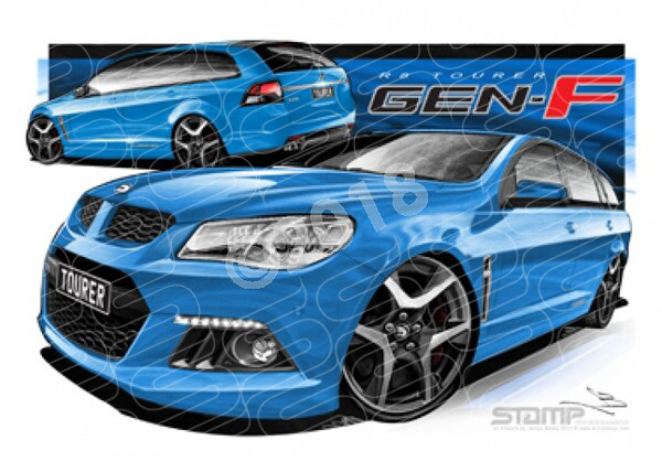 HSV Wagon F SERIES TOURER WAGON PERFECT BLUE A1 STRETCHED CANVAS (V417)