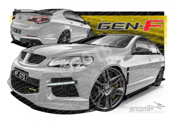 HSV Gts F SERIES F SERIES GTS NITRATE YELLOW BADGE A1 STRETCHED CANVAS (V403)