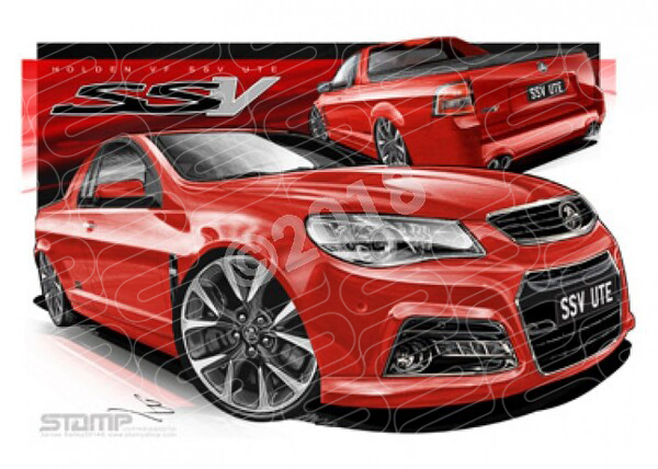 HOLDEN VF SSV UTE RED HOT A1 STRETCHED CANVAS (HC730)