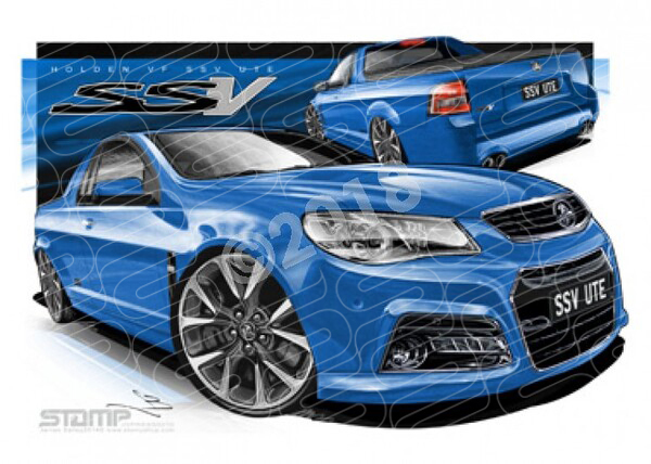 HOLDEN VF SSV UTE PERFECT BLUE A1 STRETCHED CANVAS (HC736)