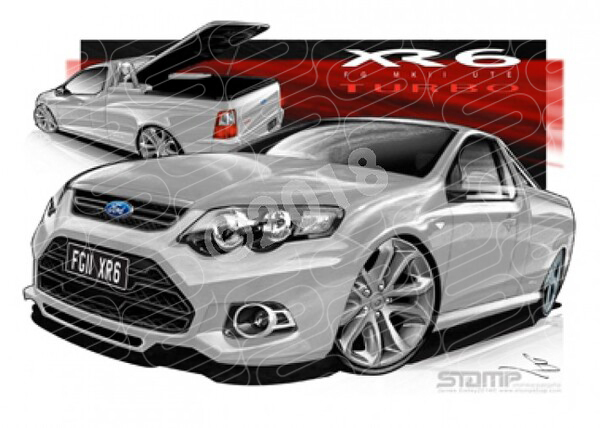 Ute FG XR6 MKII UTE FG XR6 TURBO UTE STRIKE SILVER A1 STRETCHED CANVAS (FT381)