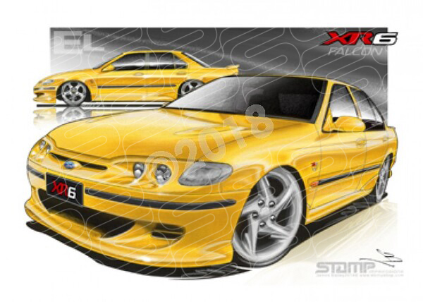 FORD EL XR6 FALCON YELLOW A1 STRETCHED CANVAS (FT126B)