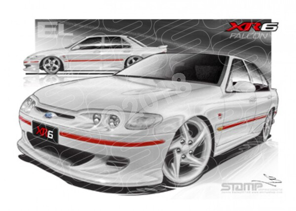 FORD EL XR6 FALCON WHITE A1 STRETCHED CANVAS (FT127B)
