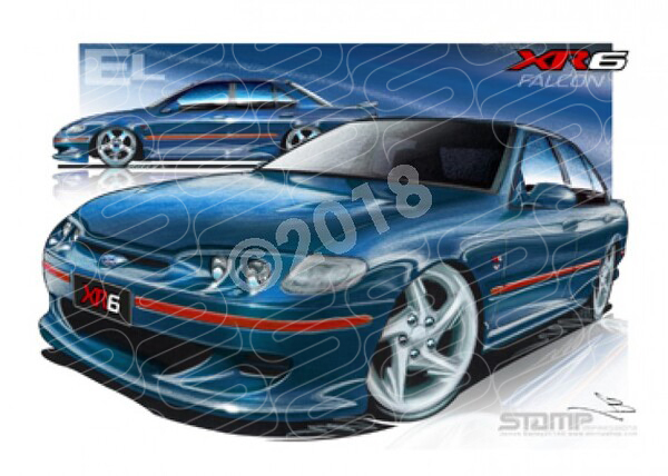 FORD EL XR6 FALCON GALAXY BLUE A1 STRETCHED CANVAS (FT128C)