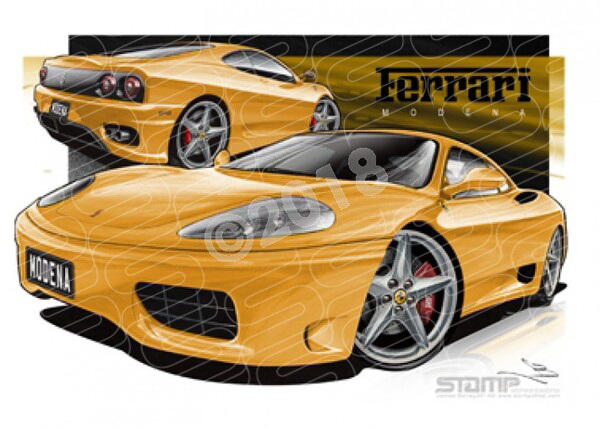 Euro Super Car FERRARI 458 ITALIA YELLOW A1 STRETCHED CANVAS (UR030)