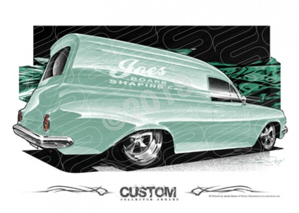 1963 HOLDEN EH PANELVAN GREEN A1 STRETCHED CANVAS (D006A)