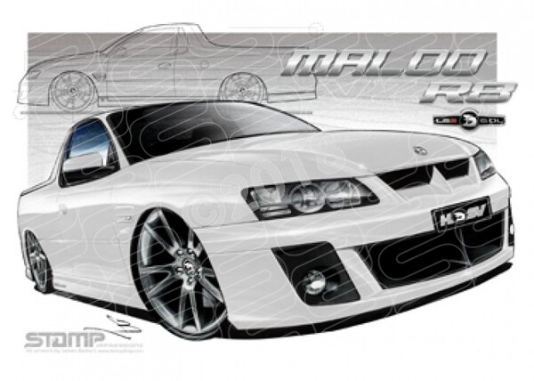 HSV Maloo VZ VZ MALOO R8 UTE HERRON WHITE A1 STRETCHED CANVAS (V104C)