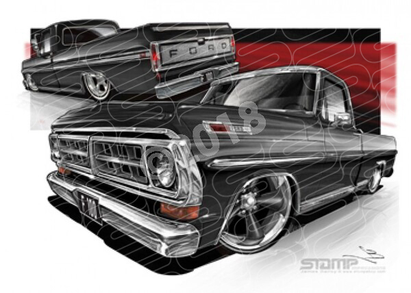 FORD 1970 F100 BLACK A1 STRETCHED CANVAS (FT509)