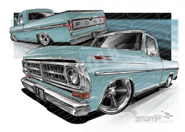 F100 1970 F100 LIGHT BLUE A1 STRETCHED CANVAS (FT511)