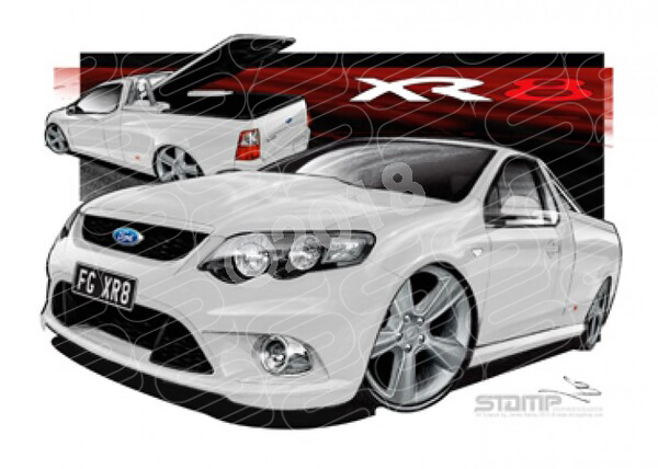 Ute FG XR8 UTE FG XR8 FALCON UTE WINTER WHITE A1 STRETCHED CANVAS (FT202I)