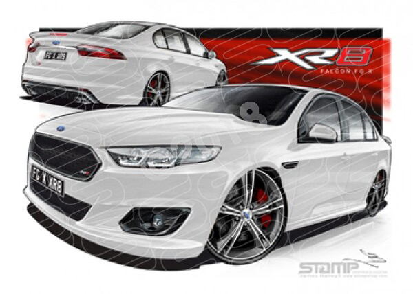 XR8 FG X XR8 FALCON FGX XR8 WINTER WHITE A1 STRETCHED CANVAS (FT370)