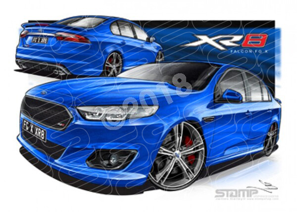 XR8 FG X XR8 FALCON FGX XR8 KINETIC BLUE A1 STRETCHED CANVAS (FT372)
