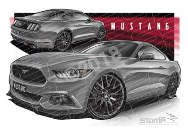 Mustang 2016 GT MAGNETIC A1 STRETCHED CANVAS (FT358)