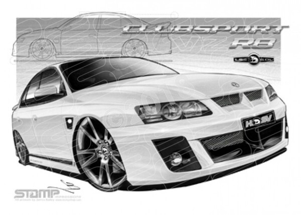 HSV VZ CLUBSPORT R8 II HERON WHITE A1 STRETCHED CANVAS (V094C)