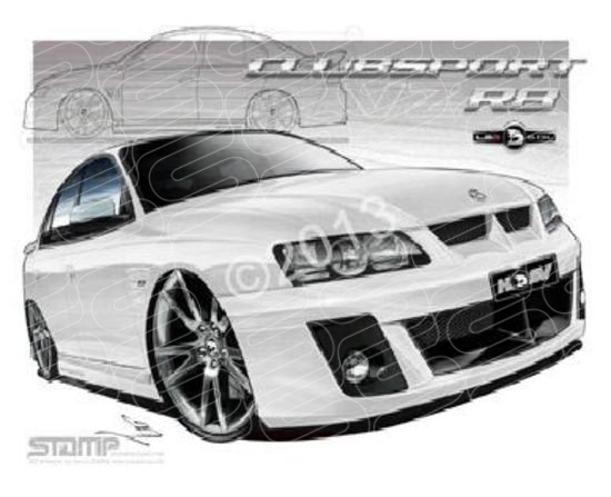HSV VZ CLUBSPORT HERON R8 WHITE A1 STRETCHED CANVAS (V090C)