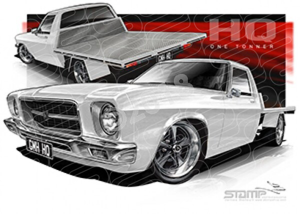 Holden HQ One Tonner WHITE A1 STRETCHED CANVAS (HC960)