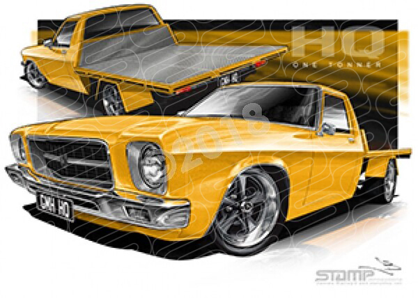 Holden HQ One Tonner YELLOW A1 STRETCHED CANVAS (HC961)