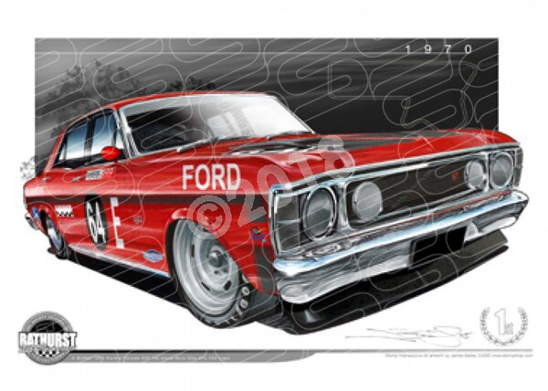 Bathurst Legends 1970 FORD XW GT-HO PHASE 1 ALLAN MOFFAT A1 STRETCHED CANVAS (B008)