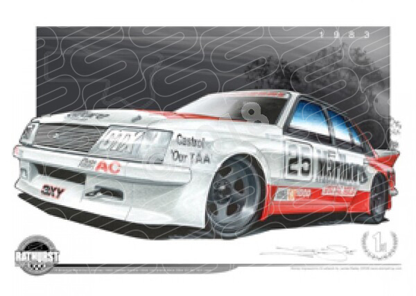 Bathurst Legends HDT 1983 HOLDEN VH COMMODORE HDT BROCK / PERKINS / HARVEY A1 STRETCHED CANVAS (B021)