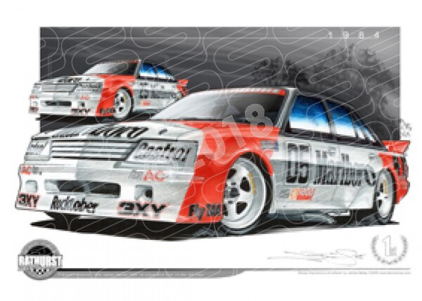 Bathurst Legends 1984 HOLDEN VK GROUP C COMMODORE PETER BROCK / LARRY PERKIN A1 STRETCHED CANVAS (B022)