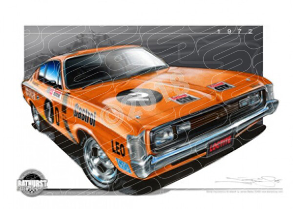 Bathurst Legends 1972 VAILIANT R/T E49 CHARGER LEO GEOGHEGAN A1 STRETCHED CANVAS (B032)