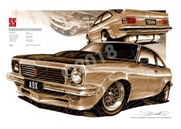 Holden Heritage 1977 HOLDEN A9X TORANA SS HATCH SEPIA TONE A1 STRETCHED CANVAS (HL12)