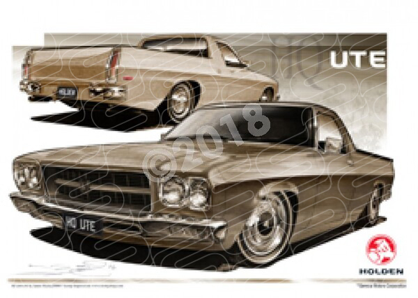 HOLDEN HQ UTE SEPIA A1 STRETCHED CANVAS (HL23)