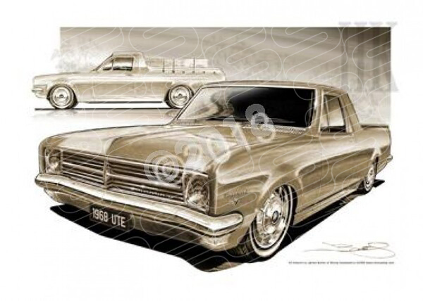 HOLDEN HK UTE SEPIA TONE A1 STRETCHED CANVAS (HL27)