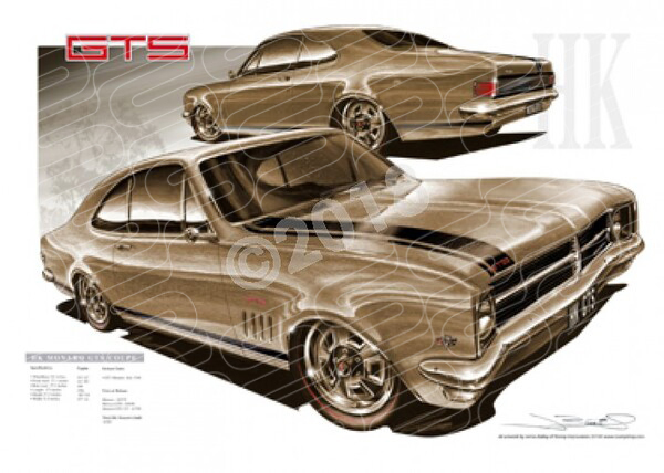 1968 HOLDEN HK MONARO SEPIA TONE A1 STRETCHED CANVAS (HL15)