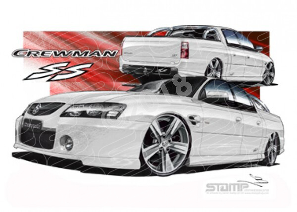 HOLDEN VZ SS UTE CREWMAN HERON WHITE A1 STRETCHED CANVAS (HC114)