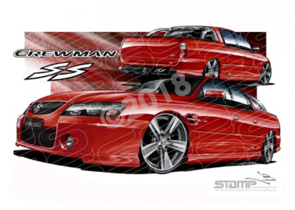 HOLDEN VZ SS UTE CREWMAN REDHOT A1 STRETCHED CANVAS (HC115)