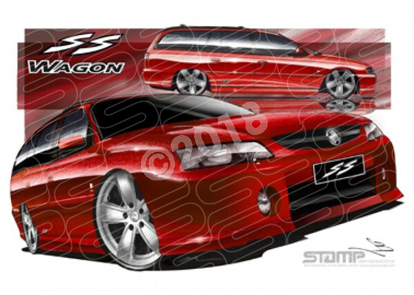 Commodore VY VY SS WAGON RED A1 STRETCHED CANVAS (HC135)