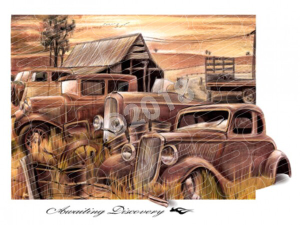 Australian Classic AWAITING DISCOVERY SIDE 2 OF 2 A1 STRETCHED CANVAS (H04)
