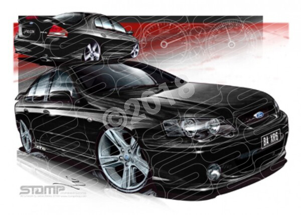 FORD BA XR6 SILHOUETTE A1 STRETCHED CANVAS (FT155)