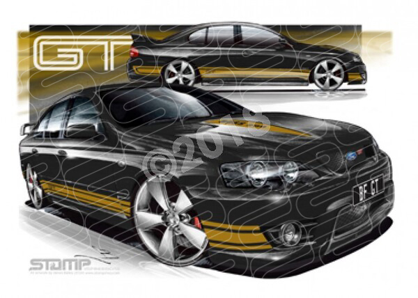 FPV BF GT BF GT SILHOUETTE GOLD STRIPES A1 STRETCHED CANVAS (FV026)