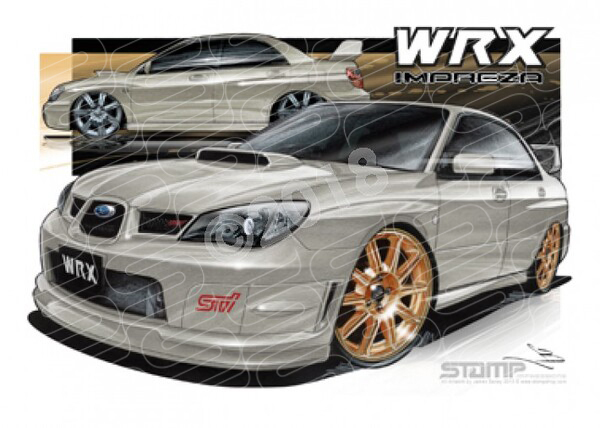 Imports Subaru WRX 2007 STI IMPREZA SMOKE A1 STRETCHED CANVAS (S025)
