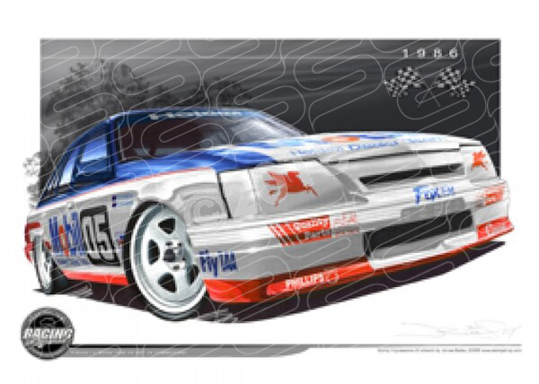 Racing Legends 1985 PETER BROCK 05 MOBIL VK COMMODORE A1 STRETCHED CANVAS (RL15)