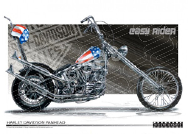 EASY RIDER CAPTAIN AMERICA HARLEY DAVIDSON A1 STRETCHED CANVAS (M010)