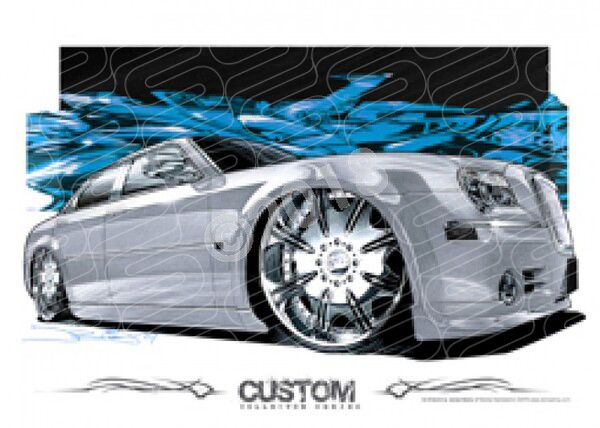 CHRYSLER 300C SILVER A1 STRETCHED CANVAS (D010)