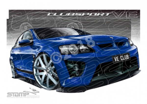 HSV VE CLUBSPORT VOODOO BLUE A1 STRETCHED CANVAS (V129)